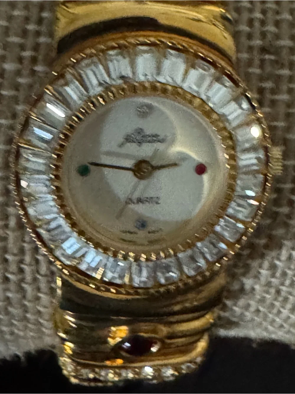 Vintage Pierre Jacquard Gold Tone Quartz Dress Watch